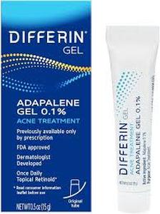 lot 4081 image: Differin Acne Treatment Gel, 30 Day Supply, Retinoid Treatment for Face with 0.1% Adapalene, Gentle Skin Care for Acne Prone Sensitive Skin, 15g Tube (Packaging May Vary)