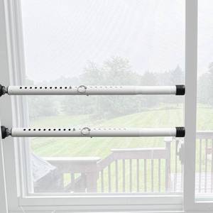 lot 1545 image: Sliding Door Security Bar, 16.5 to 51.2 Window Security Bar Adjustable Window Locks Security up and Down Glass Door for Vertical Sliding Windows Extends White