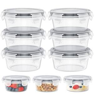 lot 1547 image: Hotbird 6 Pack Reusable Snack Containers with Lids 8 oz for Kids Toddler Adults,Overnight Oats Salad Food Storage Containers BPA Free Pp Food Grade