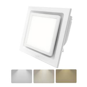 lot 1550 image: POWERENG Bathroom Exhaust Fan with Light,9.8 in Panel,3000K4500K6000K 12W 7.5In Square LED,117 CFM,0.7 Sones 4 Inches Duct 110V,Quiet Ventilation Exhaust Fan for ShowerHomeOffice(3-Colour LED)