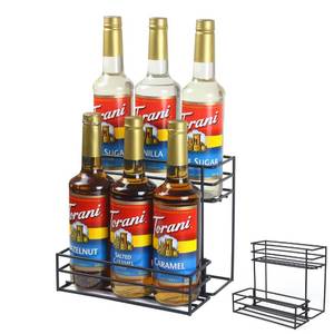 lot 1573 image: MCSAPIL Coffee Syrup Rack (6 Bottle Capacity), Organizer for Coffee Bar & Kitchen, Small Wine Rack for Bar, Family & Storage