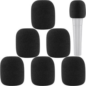 lot 2019 image: Windscreen for SM58, 6Pack Microphone Pop Filter Foam Cover for Shure SM58 SM48,Mic Cover Replacement for Noise Reduction By ChromLives,Black