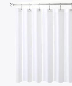lot 2032 image: Biscaynebay Fabric Wide Shower Curtain Liners, White 84 Width by 72 Length, Water Resistant Bathroom Curtains, Rust Resistant Grommets Top Weighted Bottom Machine Washable