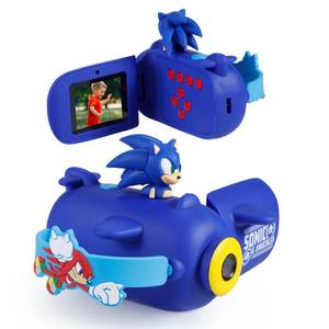 lot 2453 image: Sonic The Hedgehog - HD Kids Camcorder, Video Camera with Selfie Mode, Digital Zoom, Micro SD, Single Pack (Sonic vs Knuckles Edition)
