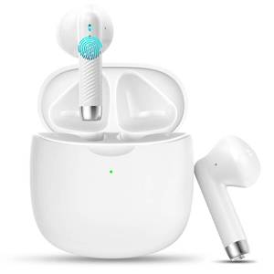 lot 2471 image: Jxrev Wireless Earbuds, Bluetooth 5.4 Headphones in Ear with Noise Cancelling Mic, Earbuds Stereo Bass, IP7 Waterproof Sports Earphones, 32H Playtime USB C Charging Buds White for Android iOS