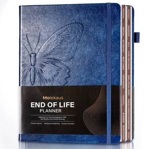 lot 2481 image: Molekaus End of Life Planner Estate Planning Organizer with Tabs - End of Life Organizer for Final Arrangements & Important Affairs with Large Print - 120GSM Thick Paper - 7 x 10 (Blue)