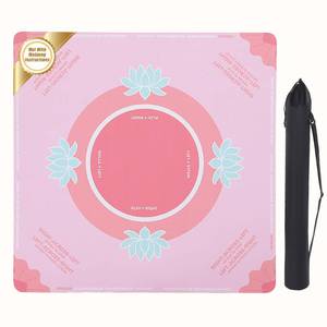 lot 2486 image: BALAPET Portable Mahjong Mat with Playing Instructions for Learning, Anti Slip Mahjong Mat for Table, Noise Reduction Table Mat Cover for Board & Tile Games, 31.5inx31.5in, Patent Pending(Pink)