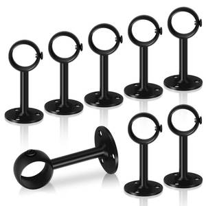 lot 2487 image: TOKPLNU Ceiling Curtain Rod Bracket, Heavy Duty Ceiling Curtain Rod Holders, Black Curtain Rods Hooks Hangers for Wall Drapery Closet Rod Brackets Support for 1 14-Inch Drape Poles, 8 Pack