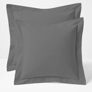 lot 2491 image: Cotton Metrics Linen 2 Pack Euro Pillow Shams 26x26 �� 600 Thread Count 100% Organic Cotton Grey Square Pillow Covers with 2 Inch Flange, Soft & Smooth Premium Hotel-Quality Pillowcases Set of 2
