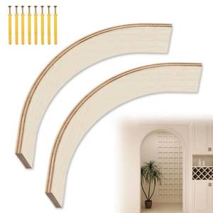 lot 3173 image: 2 Pcs Wooden Doorway Arch Kit for Drywall, DIY Rounded & Half Circle Door Frame Kit, Easy Home Renovation Interior Archway Decor for Living Room & Entryway