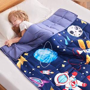 lot 3177 image: anfie Weighted Blanket Kids(40x60 7lbs) Weighted Blanket Cooling Blanket for Sleeping,Throw Size Breathable Blanket with Premium Glass Bead(Blue Aerospace)
