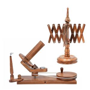 lot 3187 image: Artistic International Wooden Yarn Winder Set - Handcrafted Yarn Ball Winder for Knitting & Crocheting (Antique Combo AT)