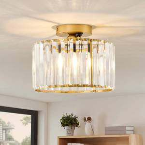 lot 3189 image: CVKASH Motion Sensor Semi Flush Mount Ceiling Light Gold Crystal Ceiling Light Metal Close to Ceiling Lamp for Hallway Kitchen Living Room Bathroom Entryway Bedroom Closet