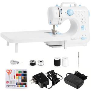 lot 3209 image: Portable Sewing Machine for Beginners with Extension Table, 12 Stitches 2 Speeds, Mini Electric Sewing Machine with 42PCS Kit, Dual Power Small Handheld Sewing Machine for Home Blue Maquina de Coser