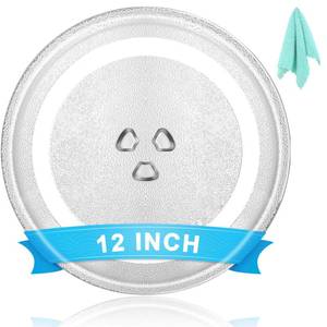 lot 4298 image: 12 Universal Microwave Plate Replacement Glass Turntable  Fits GE, Panasonic, LG, Whirlpool, Maytag, Cuisinart & More