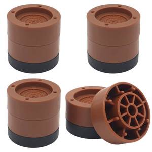 lot 4303 image: HANIHUA 4 Sets Bed Furniture Risers (Brown), 1 inch or 2 inch Heavy Duty Adjustable Round Risers with Furniture Pads for Bed Frame, Desk, Table, Sofa, Chair Risers Supports Up to 1,500 lbs