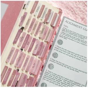 lot 4323 image: Thinkor- Repositionable Bible Tabs, 66 Pink Theme Laminated Tabs for Women, Thinkor for Study Bible