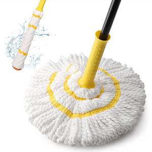lot 4356 image: KeFanta Self-Wringing Twist Mop for Floor Cleaning, Long Handled Microfiber Floor Mop with Top Scouring Pad for Kitchen, Hardwood, Restaurant, Bathroom, Garages, Warehouses, Office,57-inch