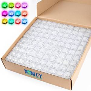 lot 5195 image: Nonley Light Up Ice Cubes Bulk, 200 PCS Led Ice Cubes for Drinks with Changing Lights, IP67 Waterproof Reusable Glowing Flashing Ice Cube for Club Bar Party Wedding Decor (Multicolor)