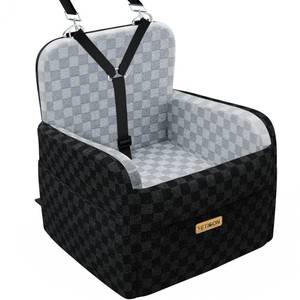 lot 5213 image: PETICON Waterproof Dog Car Seat for Small Medium Dogs, 6in Memory Foam Pet Booster Seat for Dogs up to 26 lbs with Pockets, Detachable Washable Pet Carseat with Y-Shape Safety Belt