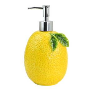 lot 5218 image: Colias Wing Fruit Shaped Soap Dispenser with Plastic Pump, Refillable Lotion Soap Bottle, Lotion Bottle, Hand Soap Dispenser, Home Decoration-Lemon