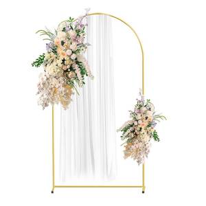 lot 5225 image: A6.6FT Gold Metal Arch Backdrop Stand, Square Balloon Arch Stand Wedding Frame for Birthday Party, Baby Shower, and Ceremony Decoration
