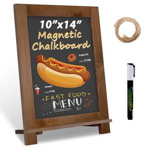 lot 5236 image: Magnetic Chalkboard 10x14 Small Chalkboard Signs with Stand, Tabletop or Wall-Hanging Menu Board, Rustic Wood Frame Chalk Board Sign Board for Countertop DisplayHome D�corWedding