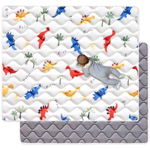 lot 5239 image: Odorless Premium Foam Baby Play Mat 50 x 50, Soft Microfiber Fabric Crawling Mat for Floor- Comfortable and Hypoallergenic, Non-Slip Cushioned Floor Playpen mat for Infants,Babies,Toddlers