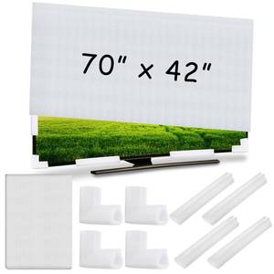 lot 5241 image: Maasechs Cushioning Foam Set Include 1 Pcs Foam Flat Screen TV Cover Fits up to 70 W x 42 H and 8 Pcs Moving Foam Corner Edge Protectors for TV Display Screen Protector Packing Moving