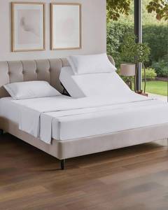 lot 6428 image: Flex Top Split Head King 4 Piece Sheet Set - Comfy Breathable & Cooling Bed Sheets Set - Hotel Luxury Bedding for Women, Men, Kids, Teens, Boys & Girls - Deep Pockets, Ultra-Soft - Oeko-Tex - White