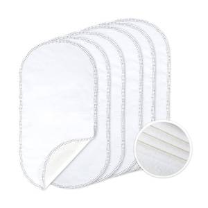 lot 6430 image: TILLYOU Waterproof Changing Pad Liners 6 Pack, 100% Cotton Reusable Cloth Diaper Liners, White