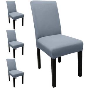 lot 6436 image: JQinHome 4 Pcs Dining Chair Slipcover, High Stretch Removable Washable Chair Seat Protector Cover for Home Party Hotel Wedding Ceremony(Light Grey)