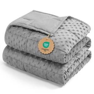 lot 9329 image: Kivik Breathable Weighted Blanket for Adults, 15 lbs Ultra Soft Minky Dot Heavy Blankets, Reversible Cooling and Warm Blanket for All Seasons, Machine Washable, 60x80 Queen Size, Grey