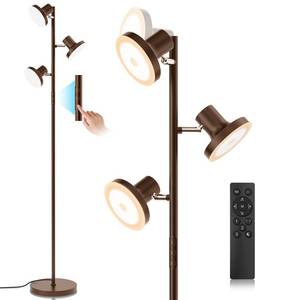 lot 9332 image: SIBRILLE 36W LED Tree Floor Lamp, Modern Dimmable Standing Lamp with Remote & Touch Control, 4 Color Temperatures, 3 Rotatable LED Light Floor Lamps for Living Room, Bedroom, Office