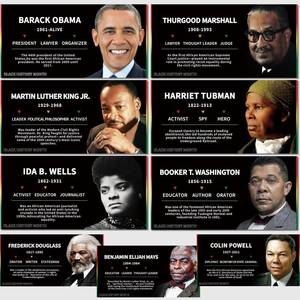 lot 10363 image: XNXQLFPY Black History Month Posters 9 Charts,Black History Month Bulletin Board Decorations,Educational And Learning Activities For Classroom, Home(9 x18)
