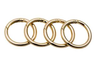 lot 10371 image: Bobeey 8pcs Light Gold Spring O Ring,Round Carabiner Snap Clip Trigger Spring Keyring Buckle,O Ring for Bags,Purses BBC3 (1 12(3.8cm), Light Gold)��