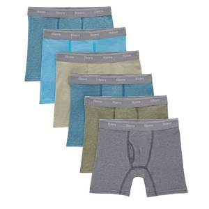 lot 10382 image: Hanes Boys Originals Underwear Boxer Briefs Pack, Blue Oasis & Assorted, 6-Pack S