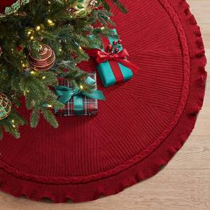 lot 10387 image: Hommtina Christmas Tree Skirt 48 Inches Red Tree Skirt,Christmas Tree Decorations Faux Fur Tree Skirt for Xmas Holiday Home Party Decorations Ornaments (Wave Red)