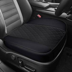 lot 10395 image: Surosha Leather Front Car Seat Cover, Anti-Slip Car Seat Bottom Covers, Full Wrapped Bottom Seat Protectors with Storage Pocket, Universal Comfortable Seat Cushion Fit Vehicles SUVs Trucks (Black)