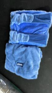 lot 10407 image: Blue Faux Fur Travel Pillow Set
