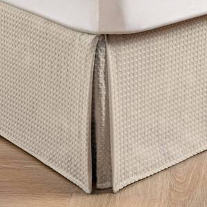 lot 10411 image: MIYE Pleated Waffle Weave Bed Skirt, Tailored Dust Ruffle 14 Inch Drop Easy Fit, Machine Washable,No Split Corners (Beige, Twin - 14 Drop)