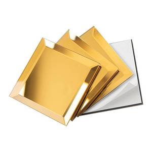 lot 11426 image: Lovdeco Peel and Stick 3 Inch Gold Mirror Backsplash, Square Tile for Kitchen Bathroom (32 Sheets, 2 SQ.FT.) (Missing One)