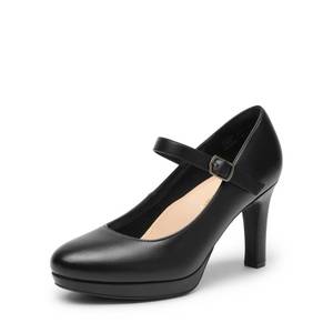 lot 11435 image: DREAM PAIRS Womens Pumps Close Toe Classic High Heels Round Toe Comfortable Low Platform Mary Jane Dress Shoes,Size 7.5,Black,SDPU2425W