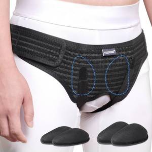 lot 12119 image: VELPEAU Hernia Belt for Men & Women - BilateralDouble Inguinal, Groin Hernia Support Truss Underwear Briefs, Pain Relief Recovery Adjustable Strap with 2 Removable Medical Compression Pads (Black, M)
