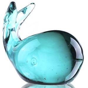 lot 12123 image: HDCRYSTALGIFTS Hand Blown Glass Whale Figurine 3.5 Glass Sea Animal Collectibles Paperweight Aquarium Decor Gift for Ocean Lovers