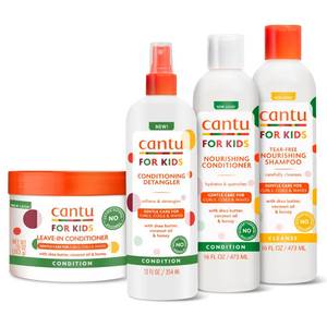 lot 12134 image: Cantu Care for Kids Haircare Regimen Set with Large Size Shampoo  Conditioner  Detangler  Leave-In Conditioner (Pack of 4)