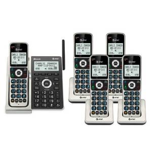 lot 12144 image: AT&T BL3107-5 DECT 6.0 5-Handset Cordless Phone with Bluetooth Connect to Cell, Smart Call Blocker, Digital Answering System, Extended Range, Big Buttons - Titanium Black