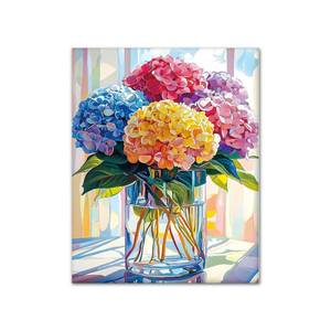 lot 12146 image: CYNART Hydrangea Paint by Numbers Kit for Adults Beginner, Flower Easy Paint by Number Kits on Canvas, DIY Acrylic Oil Painting by Numbers for Gift Home Decor 16 x 20 inch ��Without Frame��