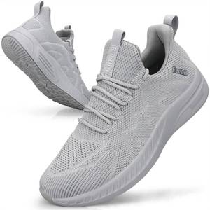 lot 12161 image: Feethit Mens Walking Running Shoes Lightweight Non Slip Gym Tennis Shoes Casual Breathable Slip on Sneakers for Men Gray 10.5