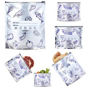 lot 12179 image: Reusable Aluminum Foil Freezer Bags, Extra Thick Sealing Bag for Frozen Food Storage, Stand Up Aluminum Storage Bags with Writable Label, Leakproof Washable Pouches(50-Pack, 6.7Wx8.8H)